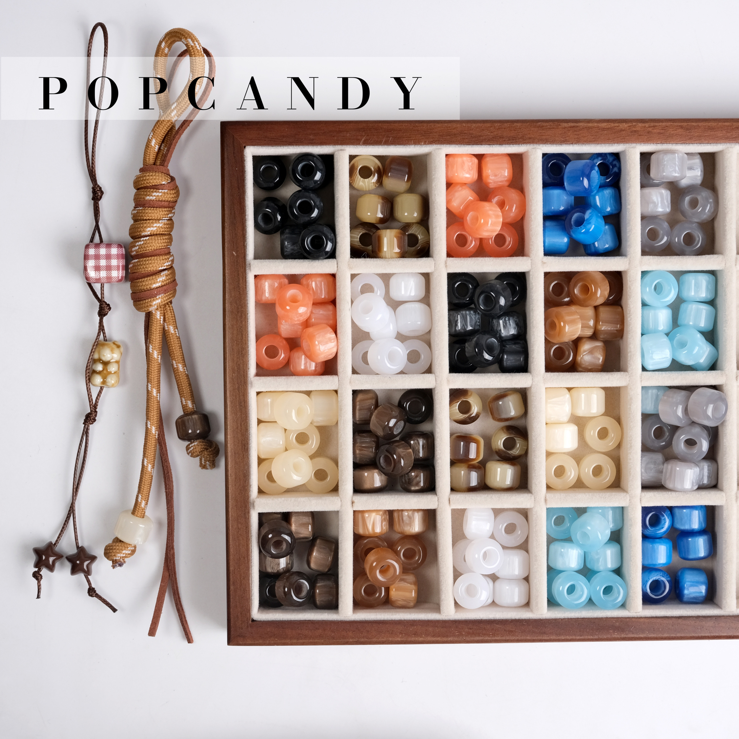 大孔珠伞绳包挂串珠材料饰品DIY配件辅料服装设计材料直孔珠