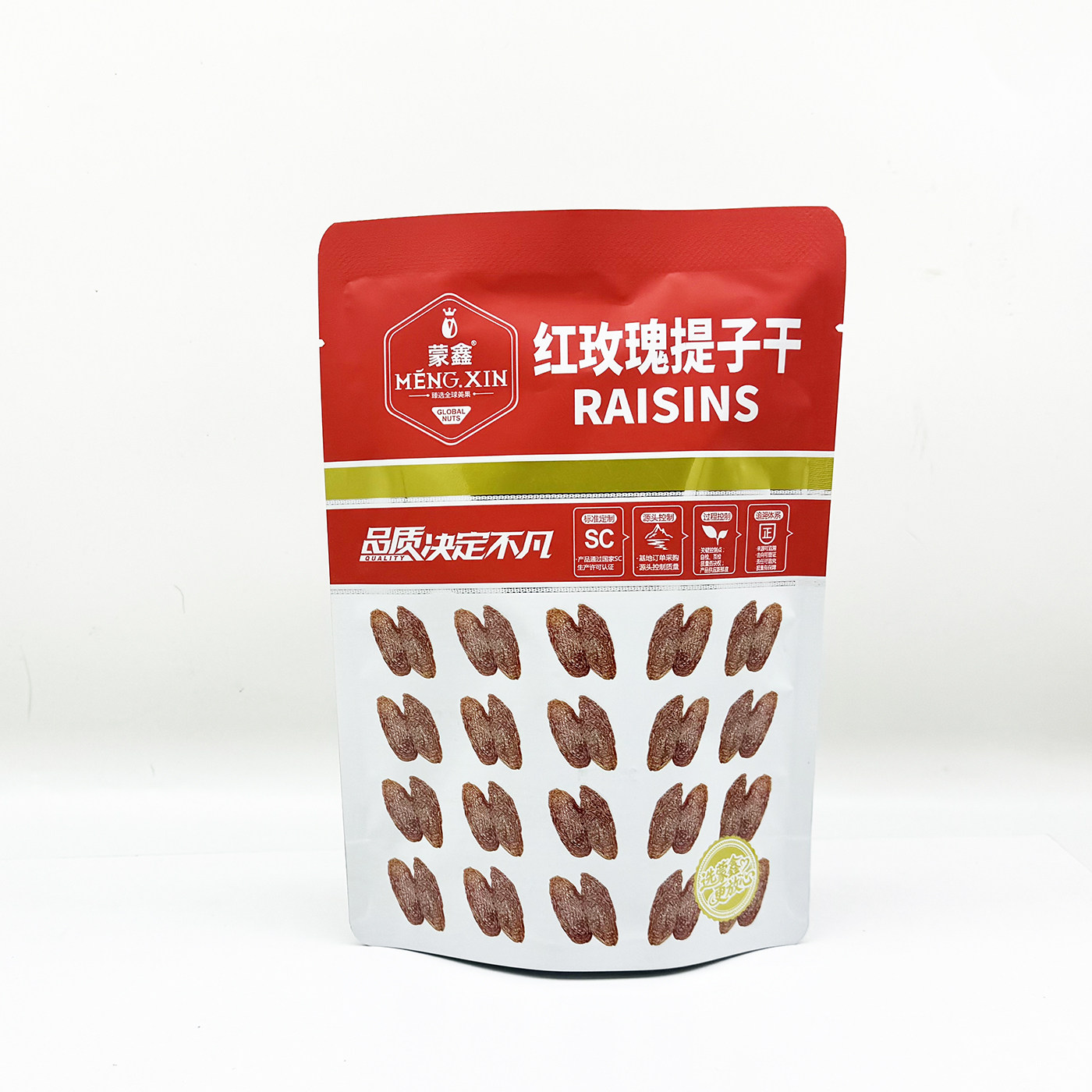 蒙鑫玫瑰红提子干80g葡萄干免洗无籽提子果干休闲零食