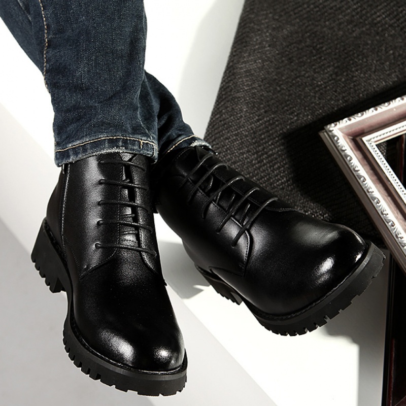 冬季真皮高帮休闲风加绒保暖棉鞋
