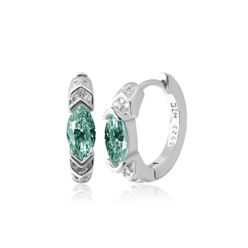 WIC银饰耳环湖水绿莫桑