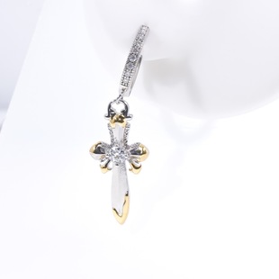 WIC 银色制裁之刃耳环S925银莫桑钻轻奢男女耳坠