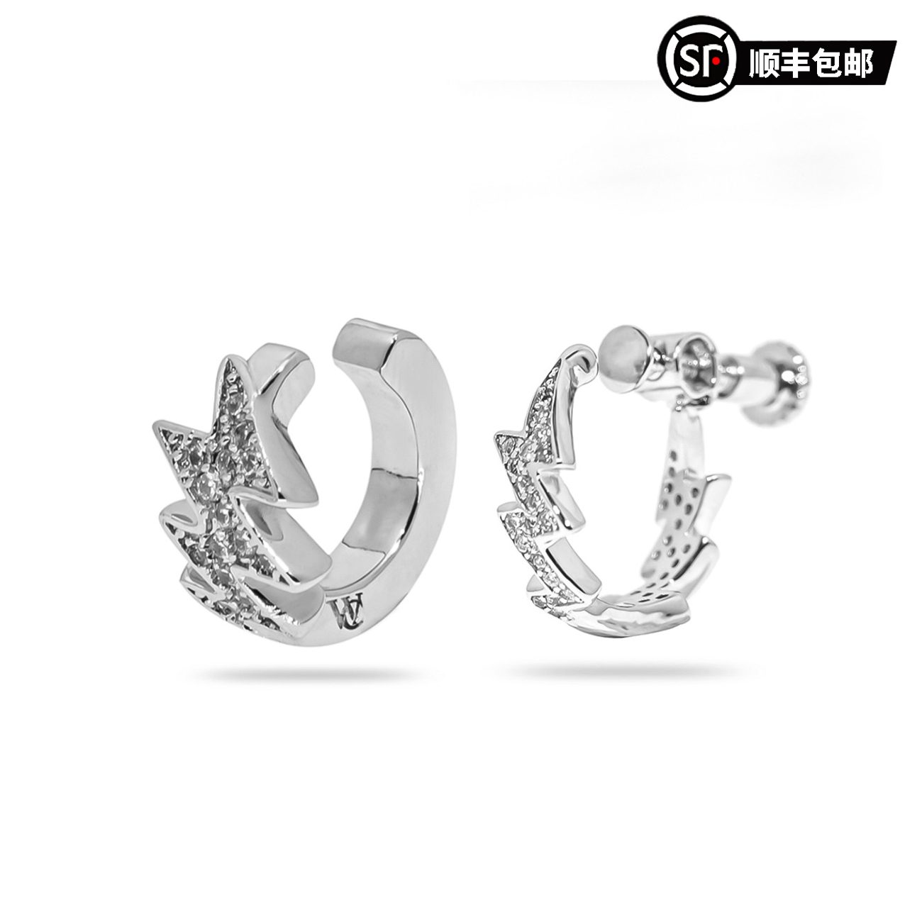 WIC无耳洞T方闪电耳夹
