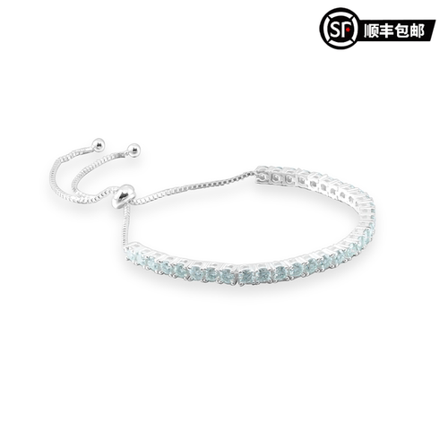 wic银饰手链淡水蓝莫桑