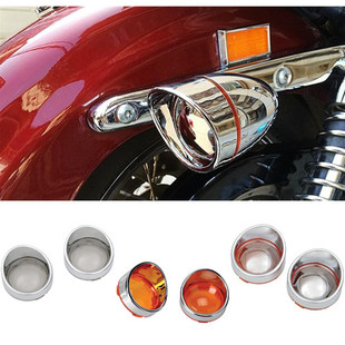 适用于哈雷摩托车改装转向灯灯壳 改装方向灯帽檐灯罩 通用转向罩