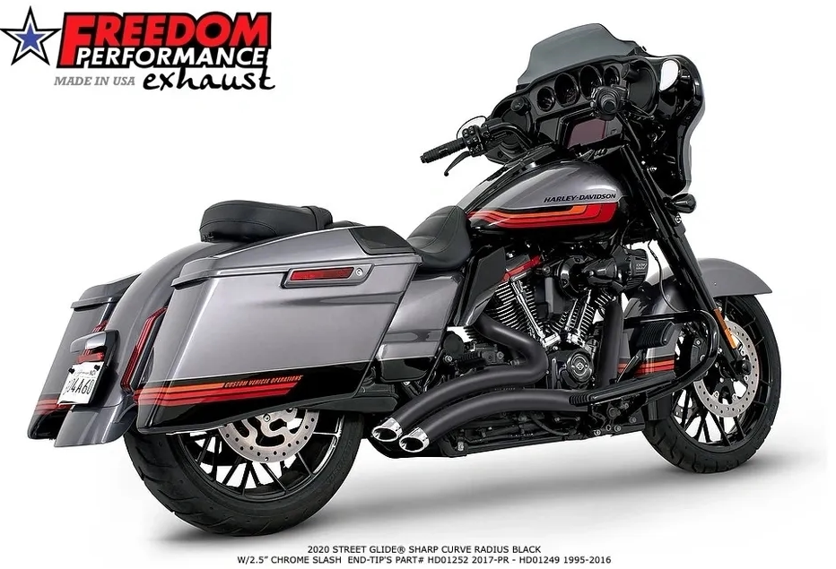 美国freedom哈雷公路滑翔改装ds风格扫地排气大道滑翔单边全段