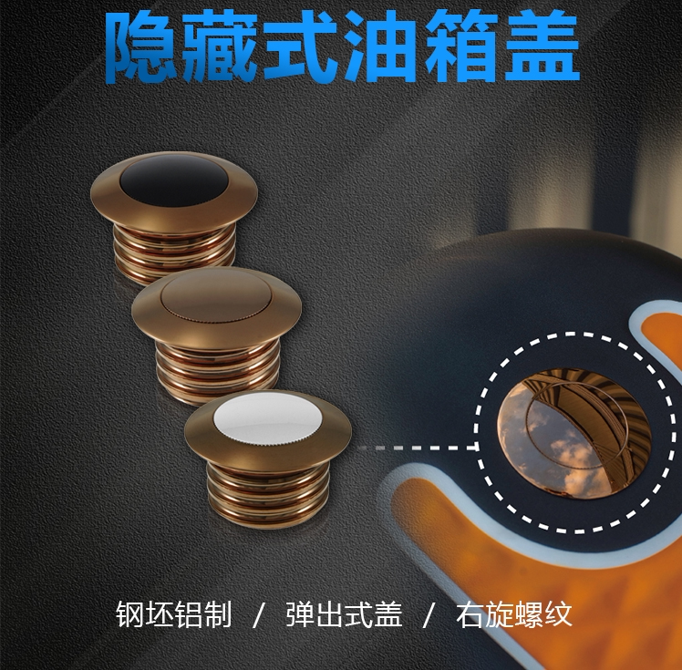 Fangster适用于哈雷883 48肥仔街霸路威滑翔路王黄铜隐藏式油箱盖