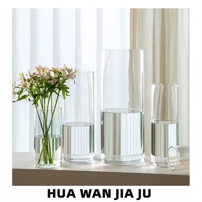 简约水养落地花瓶摆件马醉木直筒