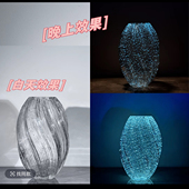 宇辉同款 夜光麦芽糖 轻奢简约夜光玻璃花瓶水养鲜切花摆件浪漫