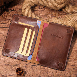 跨境热销头层牛皮护照本高级真皮证件收纳包旅行passport皮套批发