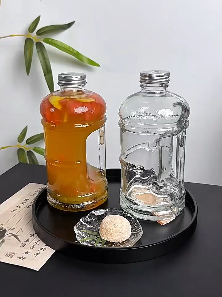 包邮大容量玻璃密封罐厨房加厚油壶酱油瓶醋壶密封分装便携带盖
