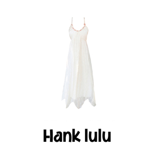 Catyears猫年 纯欲大露背挂脖吊带印花雪纺连衣裙 洛月花神～夏季