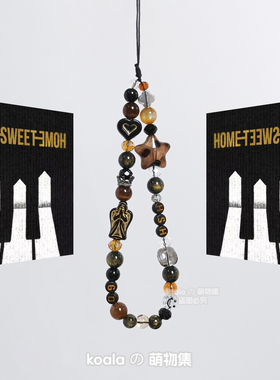 权志龙G-DRAGON应援手机链HOME SWEET HOME黑金日韩卡片机ccd挂链