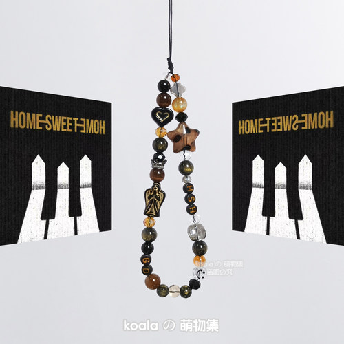 权志龙G-DRAGON应援手机链HOME SWEET HOME黑金日韩卡片机ccd挂链