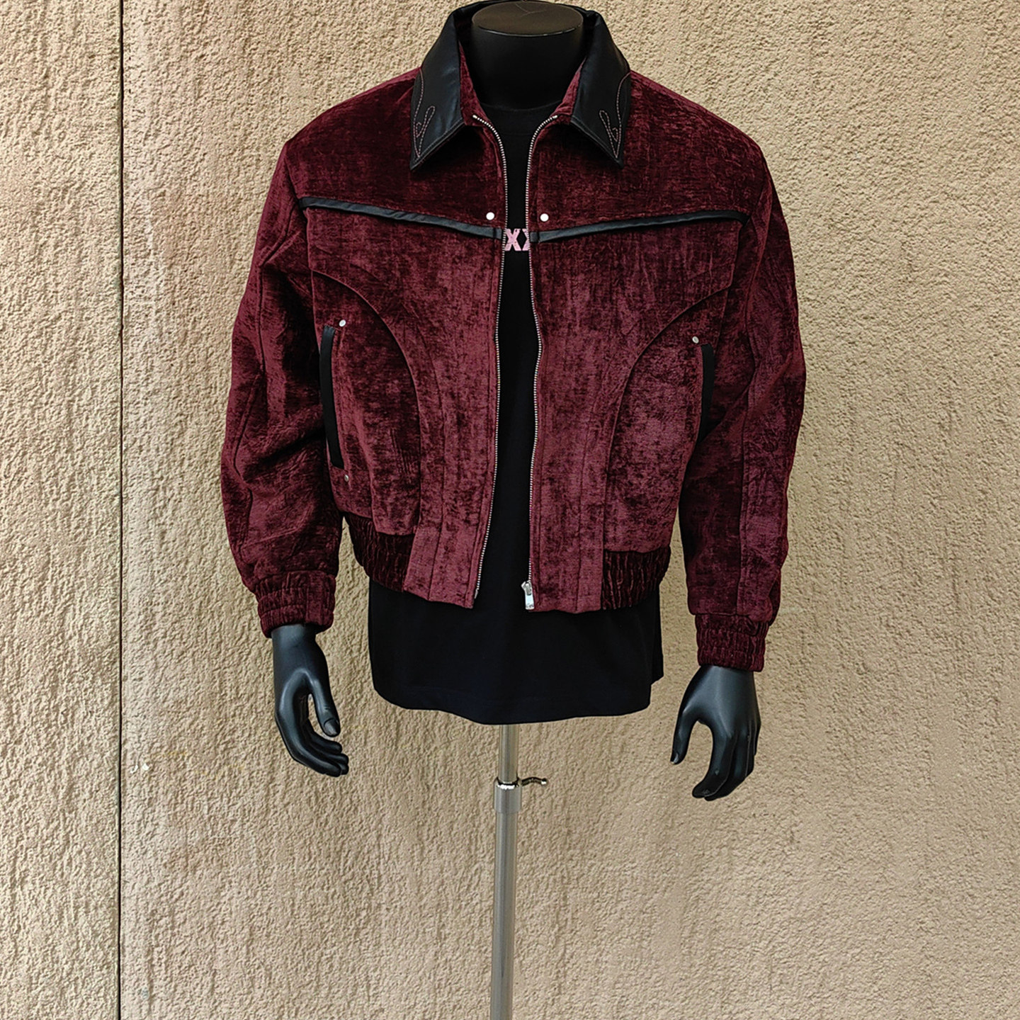 酒红色痞帅休闲个性哈灵顿夹克男短款外套潮牌高级感情侣装飞行服,男装,夹克,淘宝优惠券,粉丝福利购,淘宝优惠卷