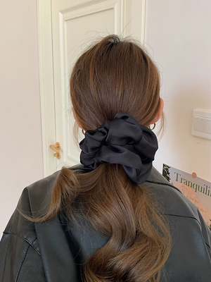 超大号法式少女芭蕾风缎面大肠发圈气质扎发头绳女简约丸子头发圈