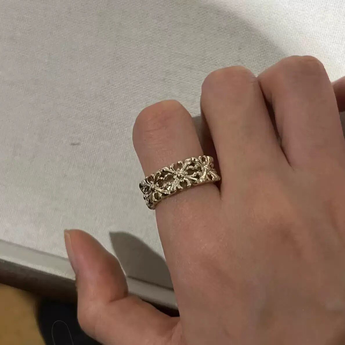 猫女的心事设计满圈戒指女开口复古轻奢高级食指戒小众美拉德饰品
