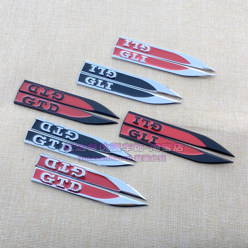GTD车标GLIGTI叶子板侧标车贴