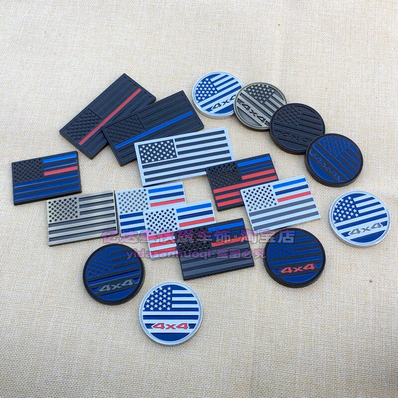 立体美国旗车贴车身装饰贴后尾箱金属贴4x4四驱车标