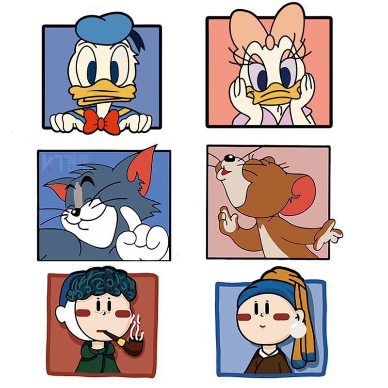 猫和老鼠卡通汽车贴纸划痕遮挡贴唐老鸭米奇电动摩托车车身装饰贴