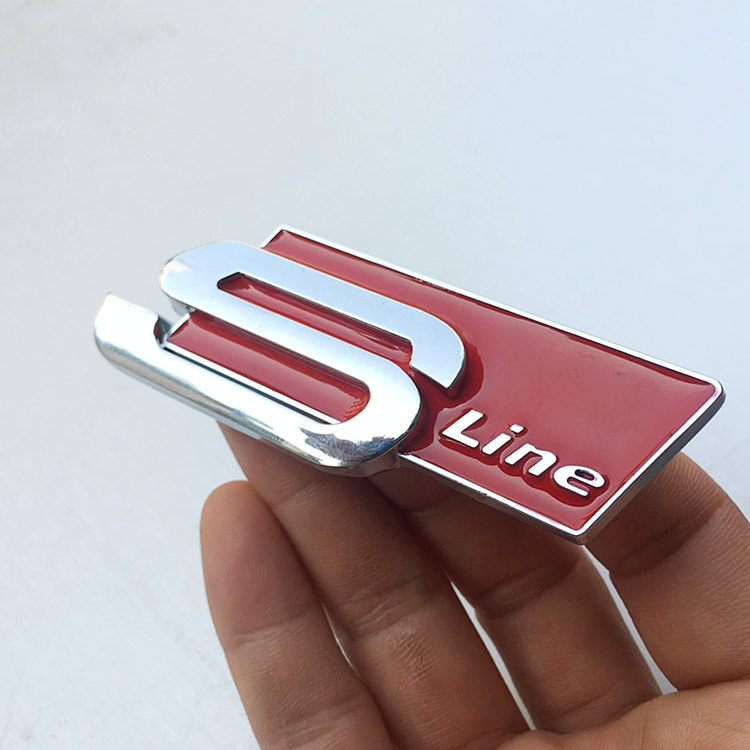 适用奥迪运动版sline叶子板侧标a3a5a4la6la8l车贴改装中网装饰贴