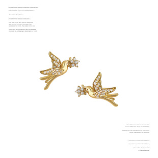 耳饰耳钉 新款 明天见ohh原创设计微镶锆石飞鸟集时尚 感小众个性