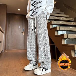复古宽松休闲卫裤 潮牌灯芯绒裤 美式 加绒百搭直筒裤 子男2025秋冬季