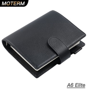 Moterm真皮活页本奇葩A6 (国际标准) 手帐本荔枝纹Elite系列