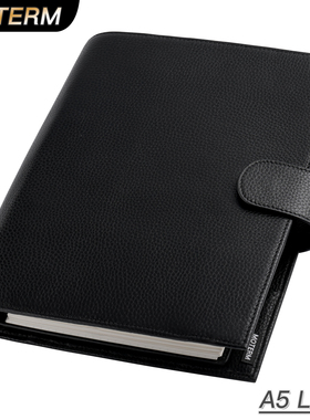 Moterm Luxe A5大环活页手帐本荔枝纹头层牛皮商务笔记本记事计划