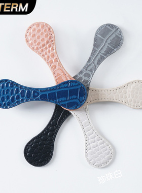 Moterm磁力夹书签夹头层牛皮鳄鱼纹手帐装饰品