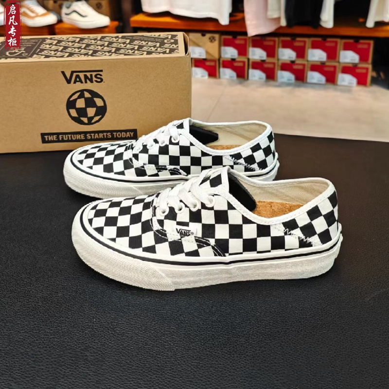 VANS环保软木塞黑白棋盘格板鞋