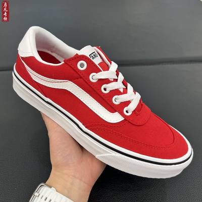 Vans红色低帮复古女鞋板鞋
