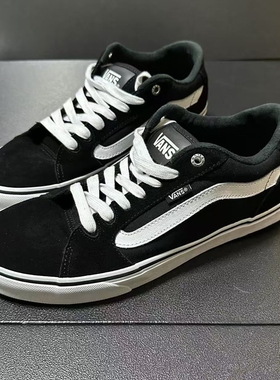 VANS范斯Faulkner复古经典黑白麂皮男女低帮休闲板鞋VN000SJVC4R
