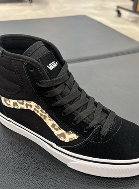 VANS Ashwood Hi黑白高帮豹纹女鞋时尚潮流板鞋休闲鞋VN000D96BM8