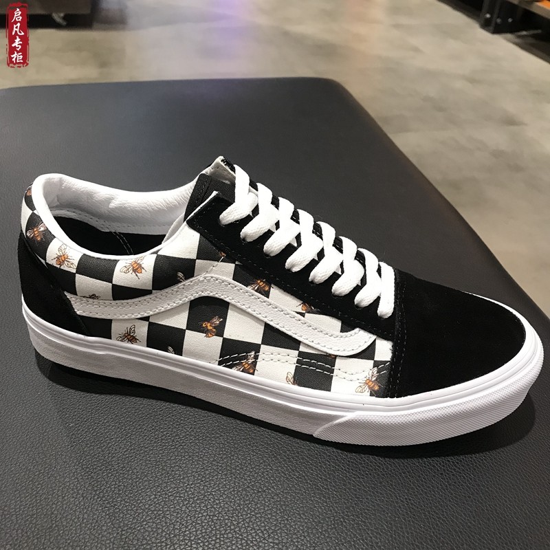 启凡VANS OLD SKOOL黑白棋盘格蜜蜂图案男女低帮板鞋VN0A3WKT9EH,运动鞋new,板鞋,淘宝优惠券,粉丝福利购,淘宝优惠卷