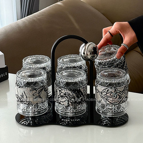 高级感轻奢星球玻璃杯套装果汁杯