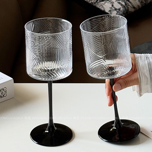 高级感轻奢复古葡萄酒杯高脚杯玻璃杯红酒杯氛围感微醺鸡尾酒杯子