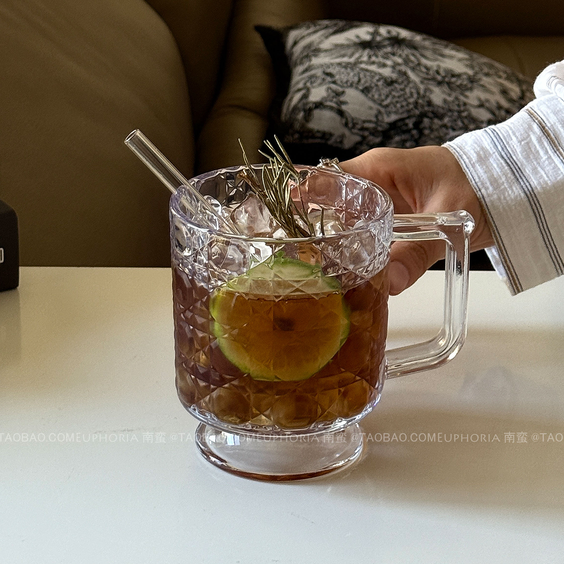 透明喝水饮料冰咖啡杯果汁马克杯