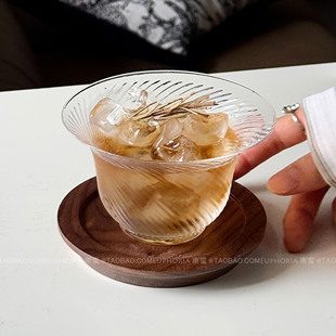 国风鸡尾酒杯中式茶杯玻璃杯功夫茶系列复古咖啡杯冷萃杯古典杯子