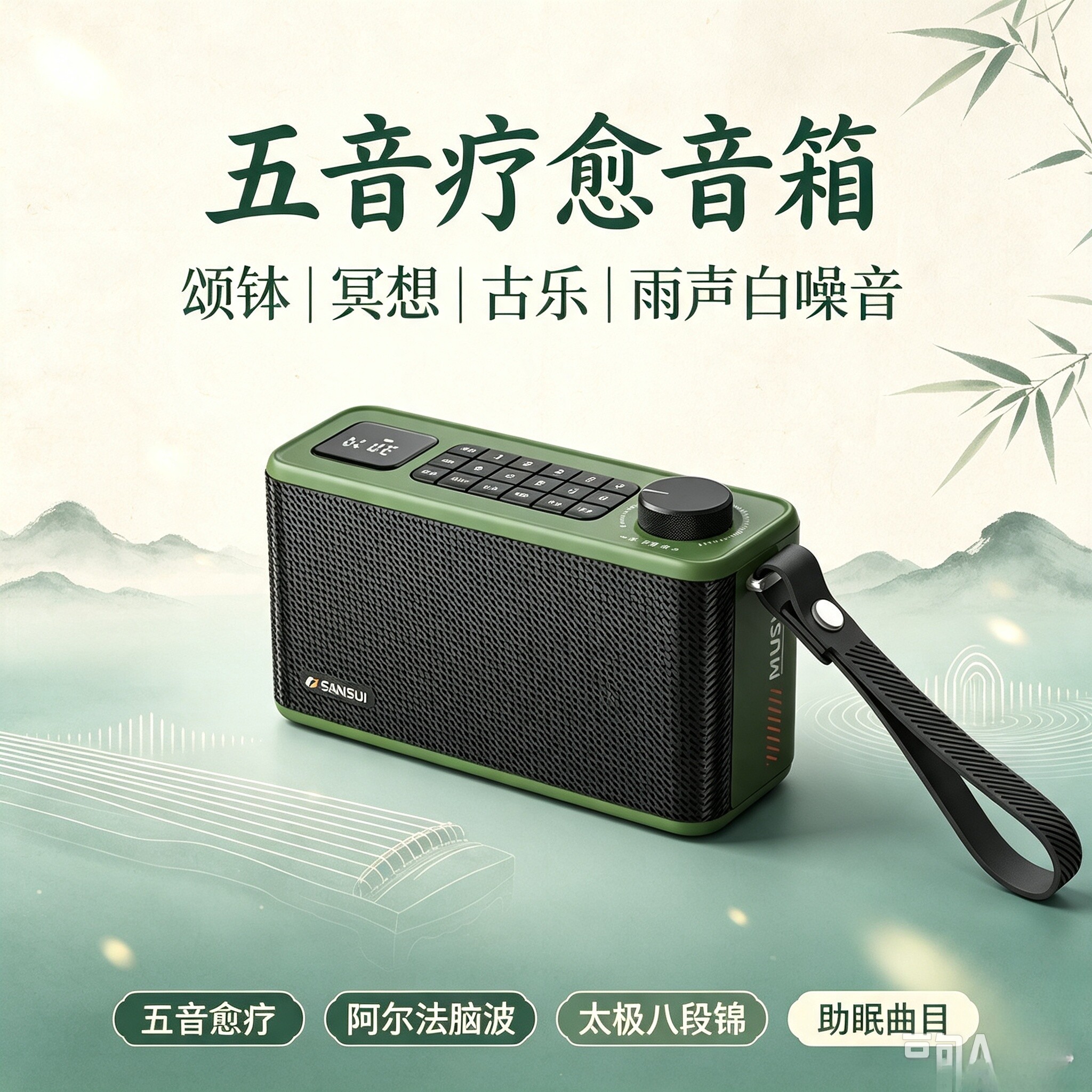 老人五音愈疗播放器颂钵冥想养生白噪音音响助眠安抚深度睡眠蓝牙