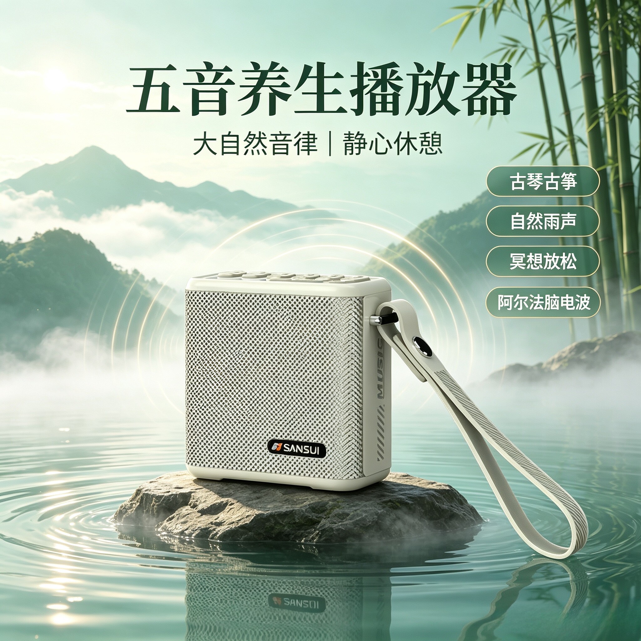 静心疗愈五行养生音乐播放器古典纯音乐插卡小音响随身听安神助眠
