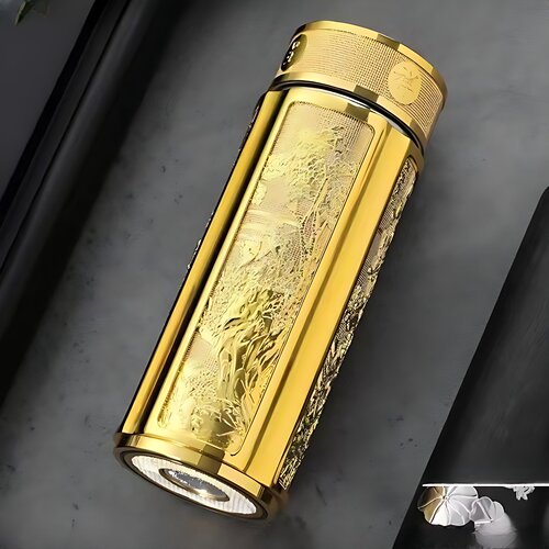 龙凤呈祥纯银保温杯999银正品保温杯九龙银杯水杯旗舰店银杯子金