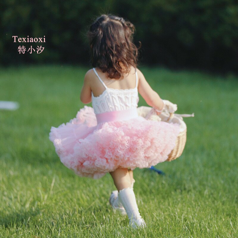 TXXKids特小汐女童tutu裙半身裙樱花粉色春夏款短裙蛋糕裙蓬蓬裙