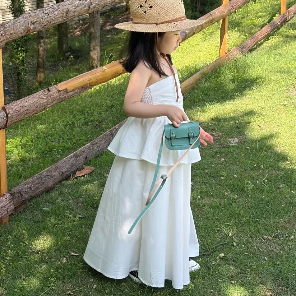 Txxkids特小汐夏儿童好看白色吊带高级宽松公主裙女孩时尚连衣裙