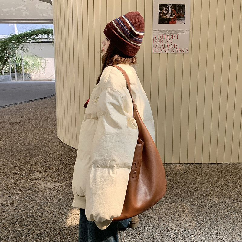 减龄气质乳白色90绒羽绒服女2025