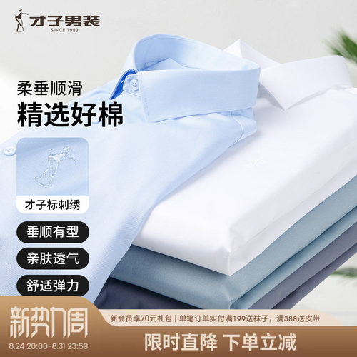 纯色长袖才子尖领商务正装