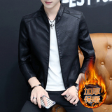 主推爆款2021秋冬新款男士休闲时尚立领皮衣外套男7566P60，男装皮衣，星座1217-2