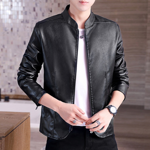 主推爆款春秋款立领皮衣男大码空军飞行服潮流皮夹克 7571-P70图片