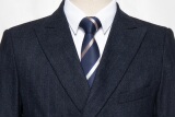 2021新款男士修身西服套装条纹休闲韩版双排扣西装二件套1925，男装西服套装，星座1217-2