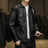 主推爆款秋季男士皮衣帅气宽松机车服翻领外套冬PU皮夹克PU10-P60，男装皮衣，星座1217-2
