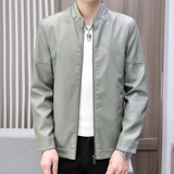 皮衣2021秋季新款韩版青年外套修身立领男士pu休闲皮夹克PU04，男装皮衣，星座1217-2